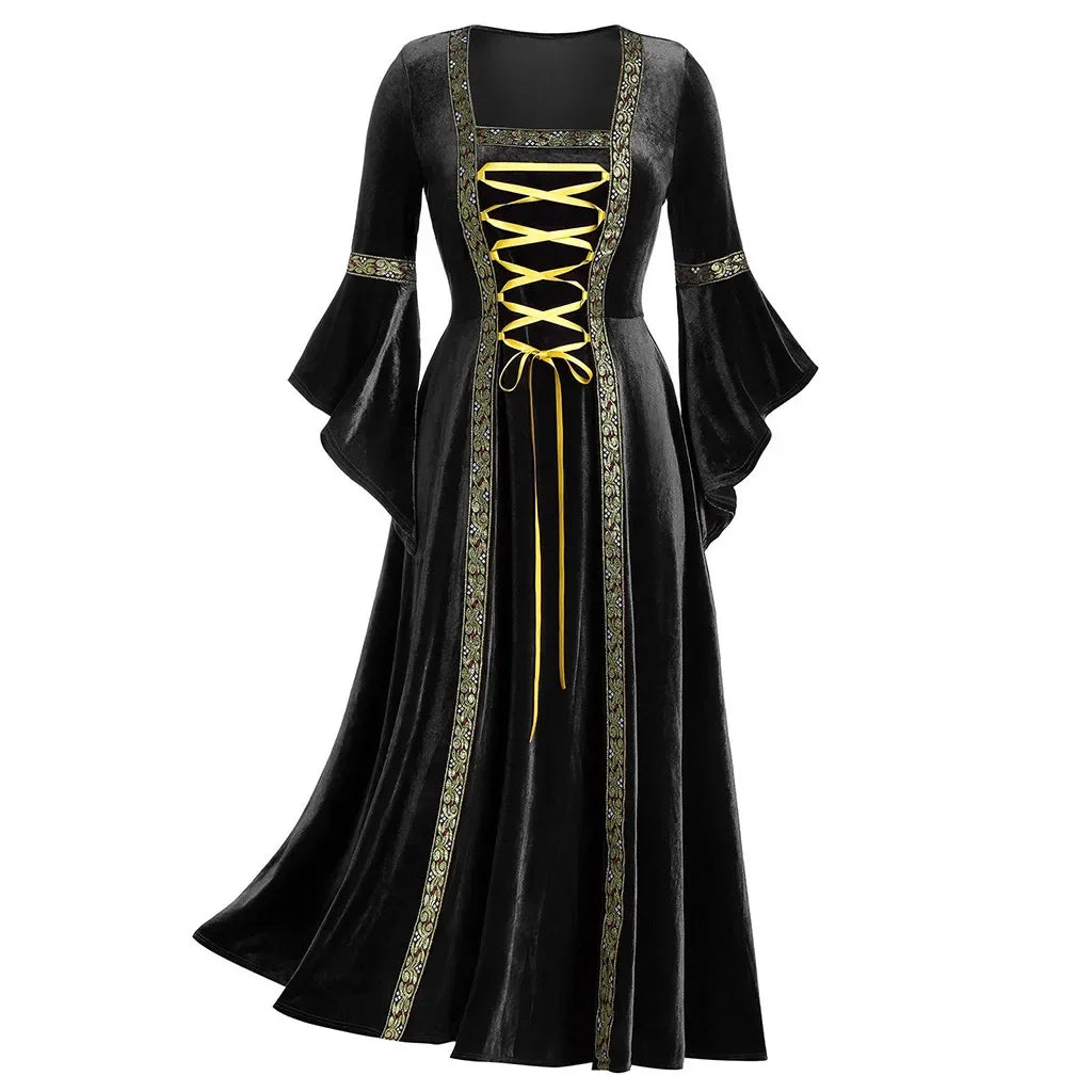 Halloween Costumes Long Sleeve Medieval Cosplay Dress