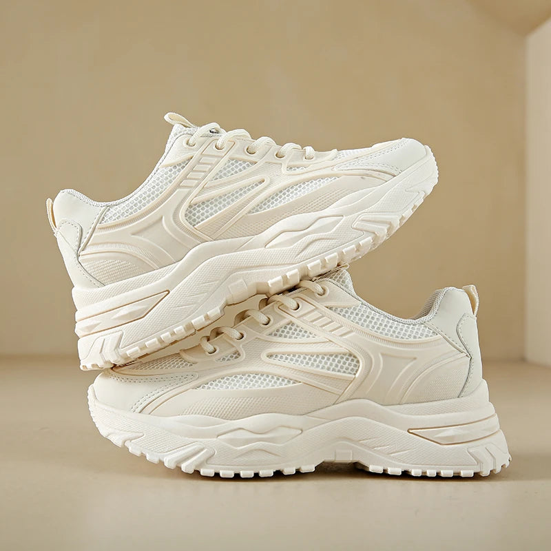 Leather Chunky Thick Tennis Platform Sneakers