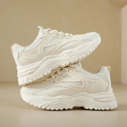 Leather Chunky Thick Tennis Platform Sneakers