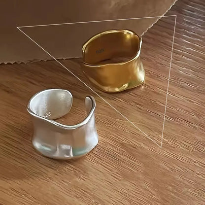 خاتم هندسي غير منتظم من الفضة الإسترلينية عيار 925