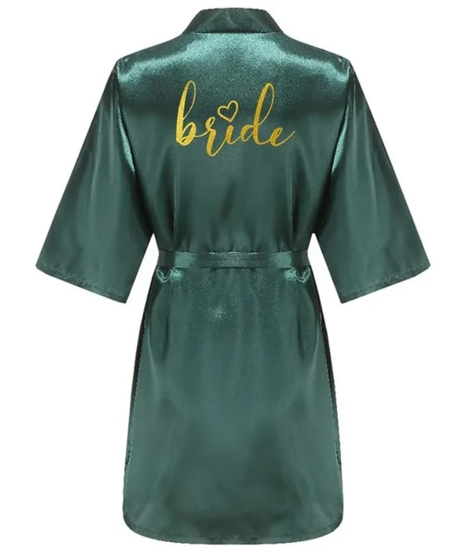 Bride Robe Kimono Satin Pajamas Bridesmaid Bathrobe