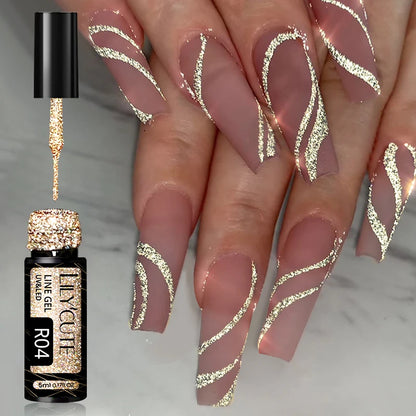 Gold Sliver Metallic Liner Gel Nail Polish