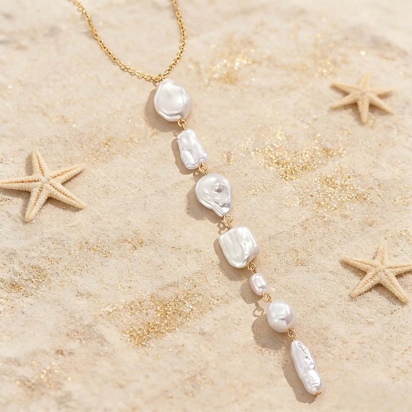 Baroque Pearl Y-Shape Long Tassel Luxurious Bohemian Necklace