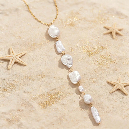 Baroque Pearl Y-Shape Long Tassel Luxurious Bohemian Necklace