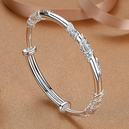DANA 925 Sterling Silver Full-blown Flowers Bracelet