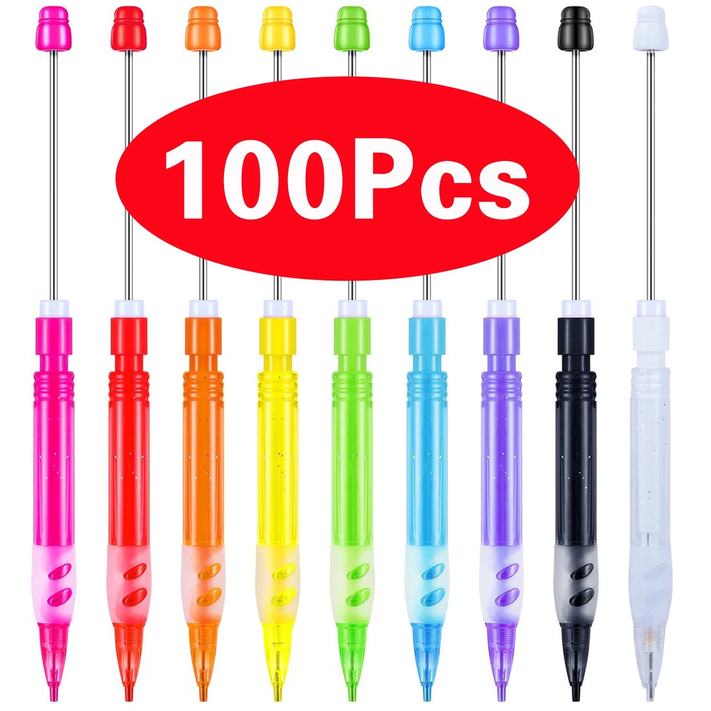 10-100Pcs Beaded Pencil HB Writing Beaded Pencil