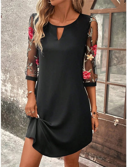 Luxury Mid Sleeve Mini Skirt Dress