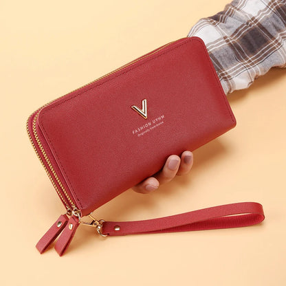 Double zipper clutch wallet