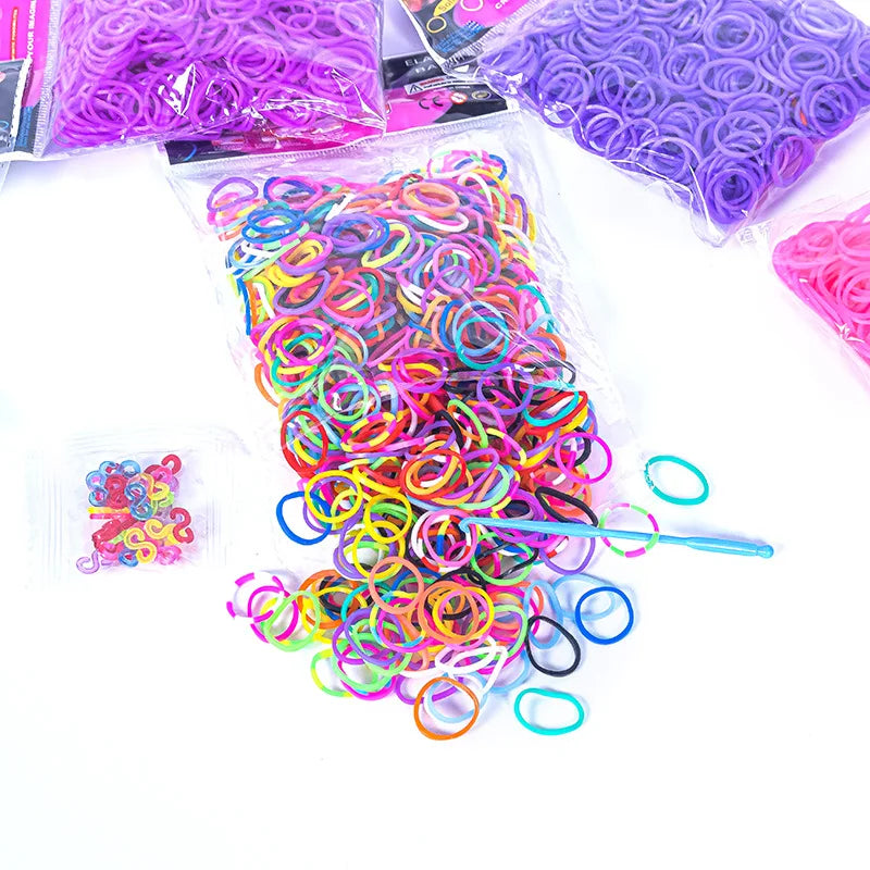 600pcs/lot Colorful Loom Rubber Wristbands Making Kit