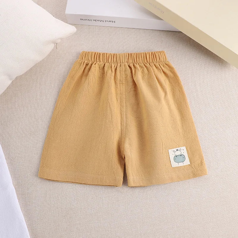 Shorts Boys Girls Cotton Linen Short Pants