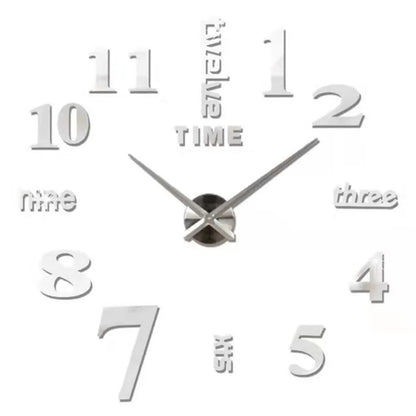 Large Wall 3D DIY Quartz Acrylic Mirror Stickers Clocks