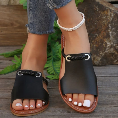 Square Head Cross Flat Flip-flops Slippers