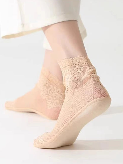 Lolita Invisible Lace High Quality Transparent Stretch Elasticity  Thin Short Socks