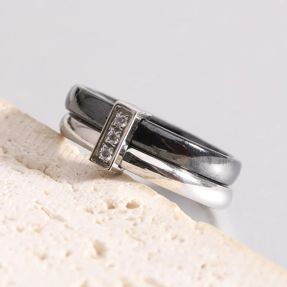 DANA Ceramic Zircon Couple Ring