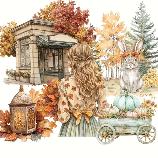 117pcs-144pcs Autumn Theme Stickers for Gift Wrapping Decor