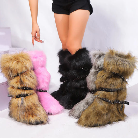 Faux Fur Snow Long Boots