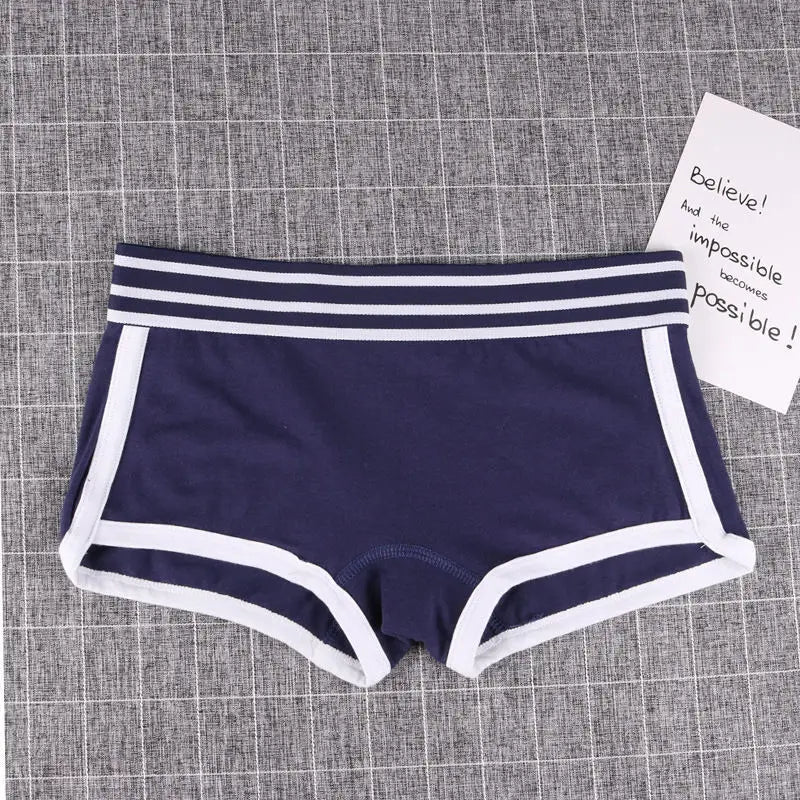 Low-Waist Boxer Boyshort Panties Single Piece Intimate Lingerie