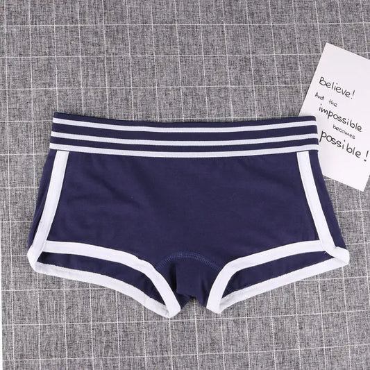 Low-Waist Boxer Boyshort Panties Single Piece Intimate Lingerie
