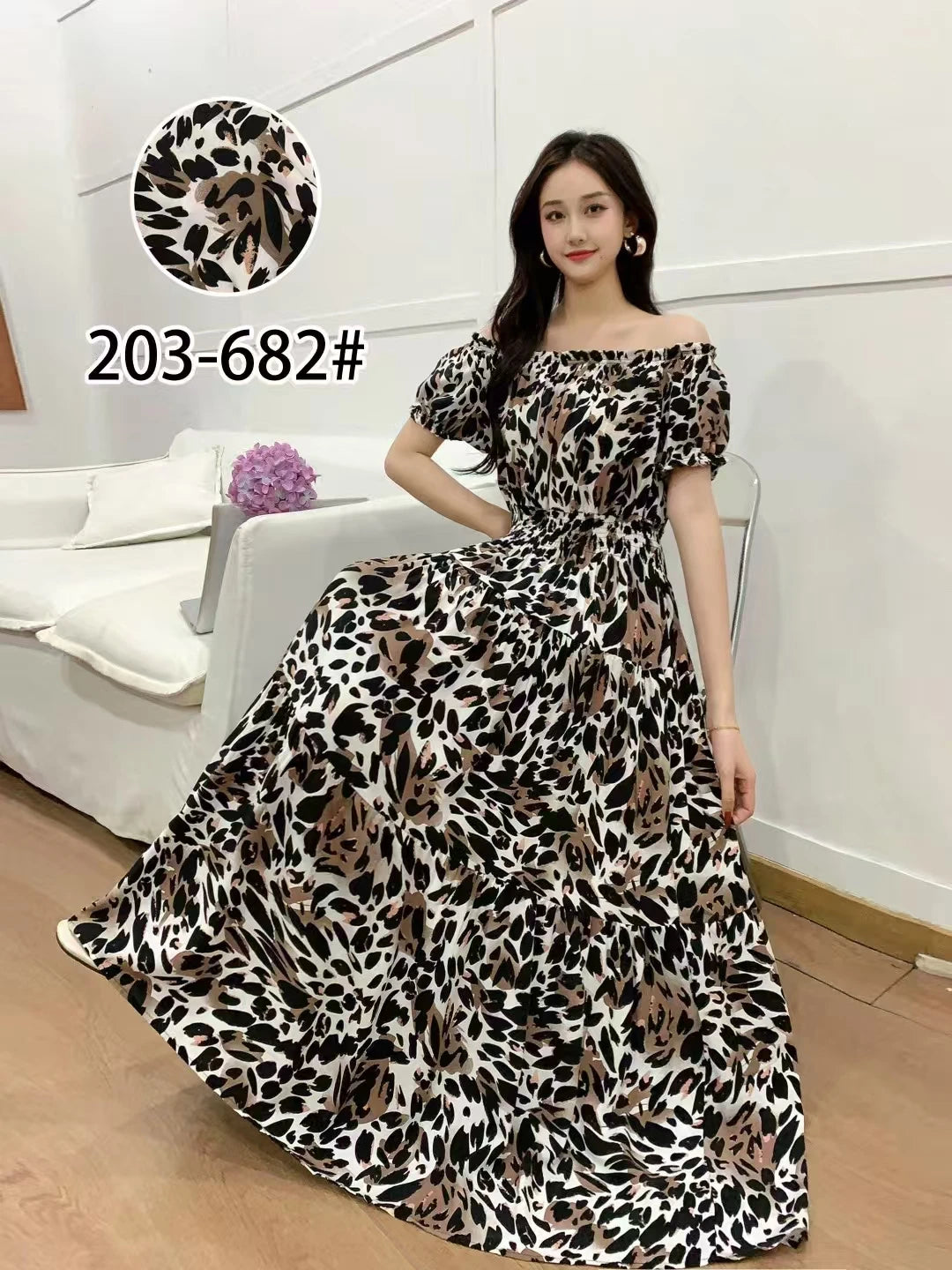Long Maxi Bohemian Korean Style Floral Vintage Slim Dress Boho