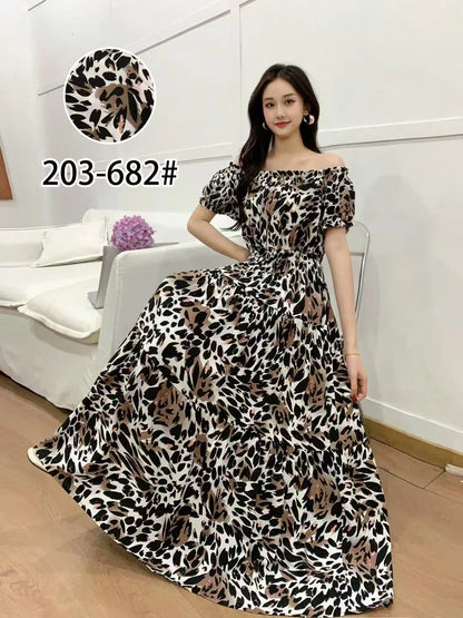 Long Maxi Bohemian Korean Style Floral Vintage Slim Dress Boho