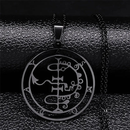 Sigeal Sigil De Lucifer Stainless Steel Satan Necklace