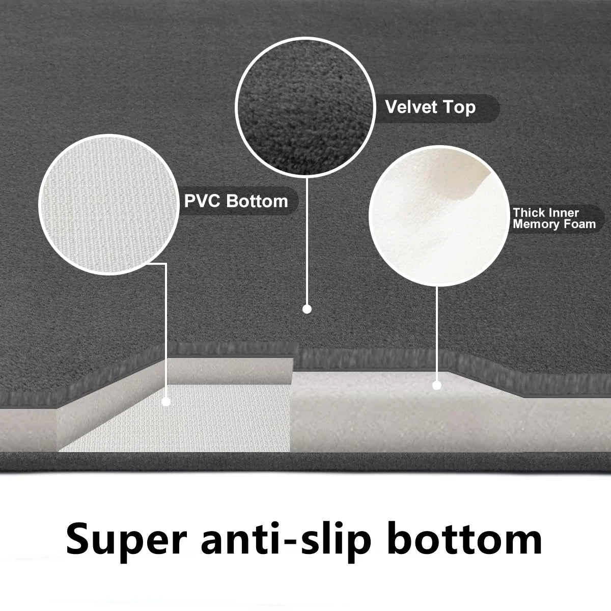 Super absorbent velvet bathroom floor mat