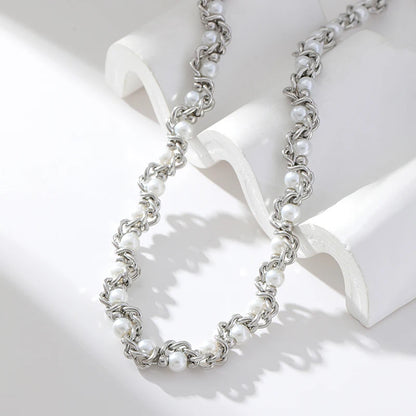 316L Stainless Steel Pearls Chain Necklace