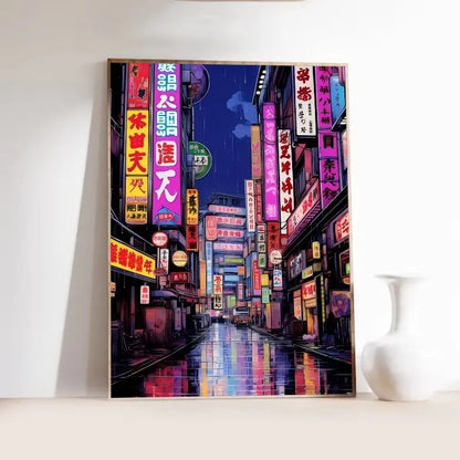 Japanese Tokyo Teahouse Cartoon Canvas Print