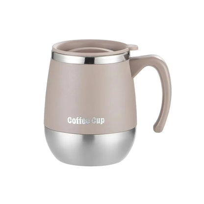 500ML Stainless Steel Coffee Cup with Lid Dual-Layer Vacuum Insulation