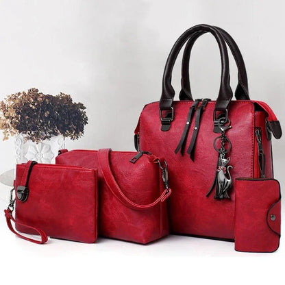Luxury Leather Shoulder Bag 4pcs/set