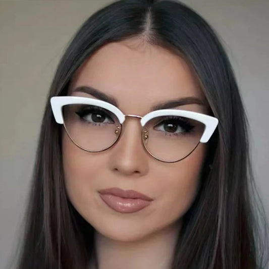 Metal Cat Eye Reading Glasses Anti-blue Light High-definition Protective Lens Reading Glasses