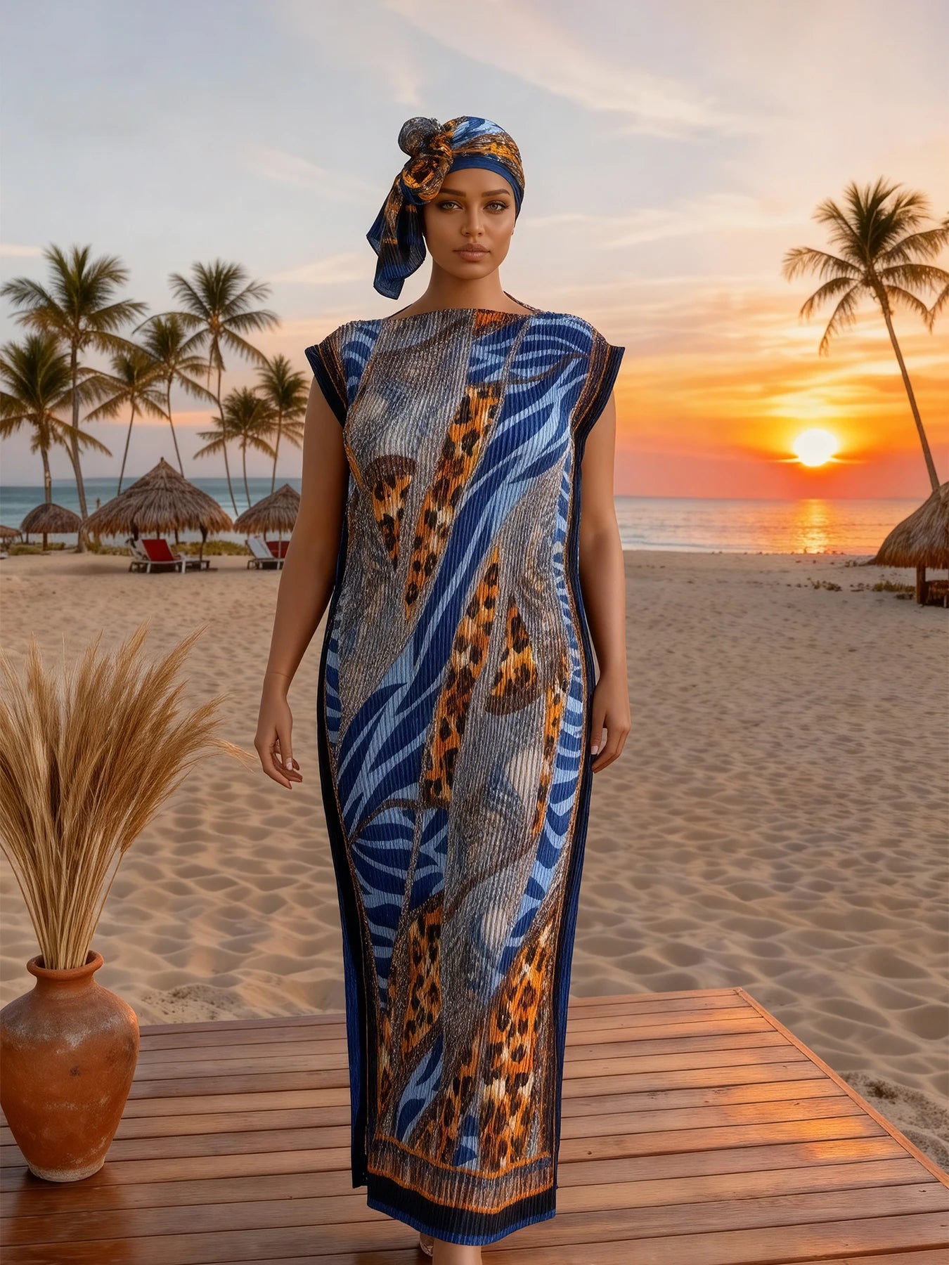 Summer African Dresses Silk Muslim Lady Long Hijab Kaftan Dress