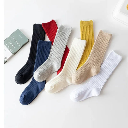 3Pairs/Lot Baby Knee High Soft Cotton Long Sock