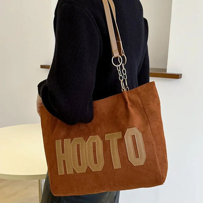 Letters Tote Canvas Campus Handbag Bolsa