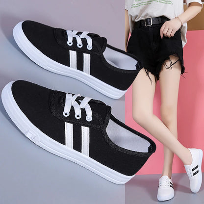 Classic round toe canvas comfortable street lace-up Sneakers