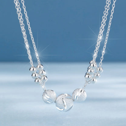 925 Sterling Silver Ball Necklace Set