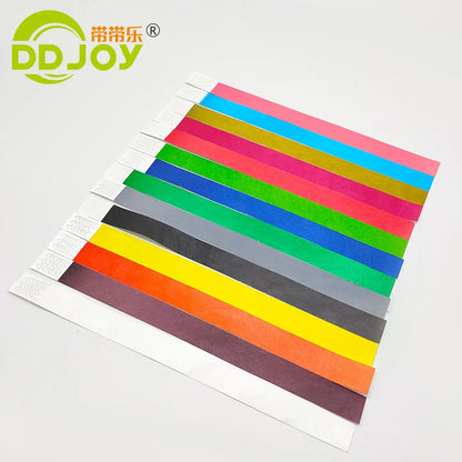 100pcs Colorful Neon Paper Wristbands Mixed Multicolor Waterproof