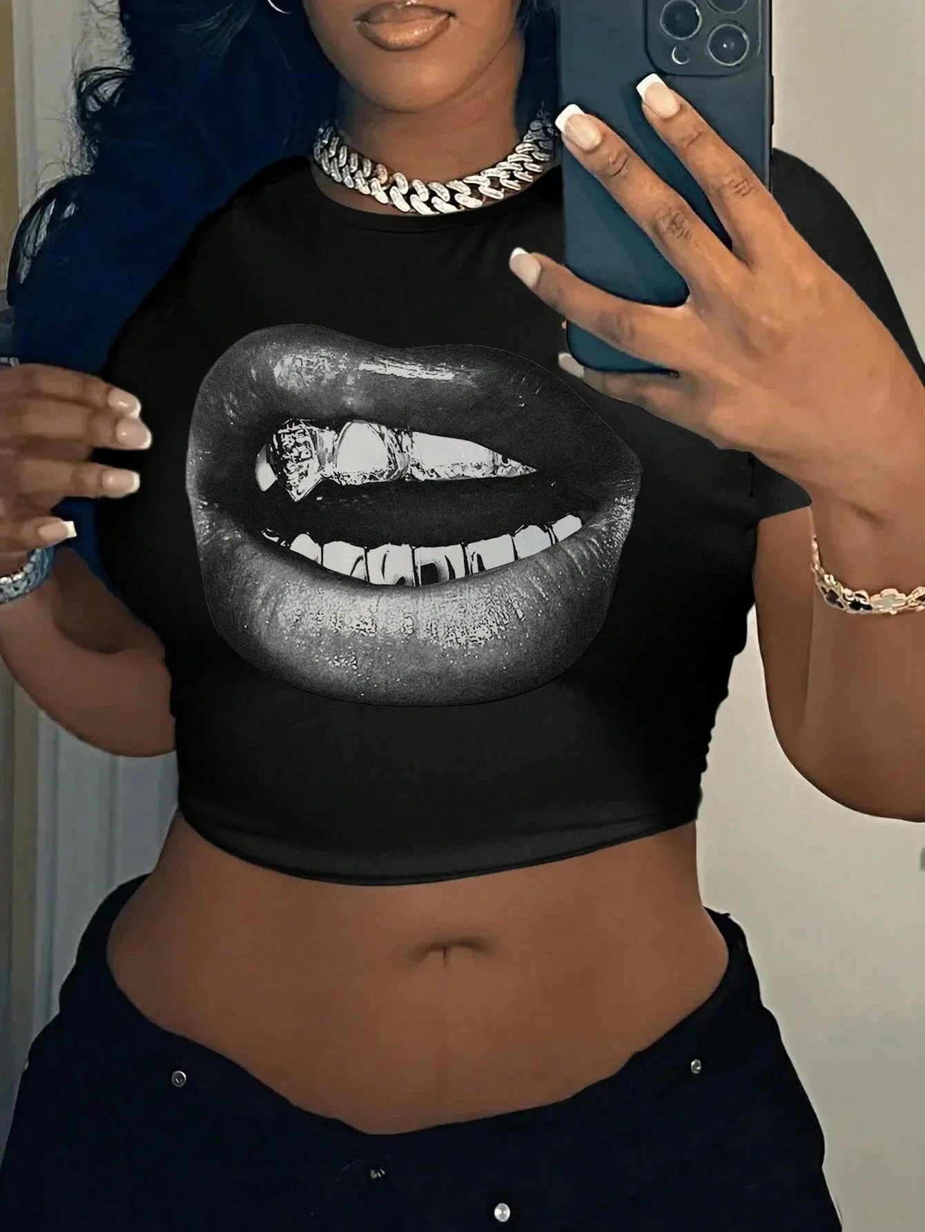 Casual Hip Hop Print Short Sleeve T-shirt
