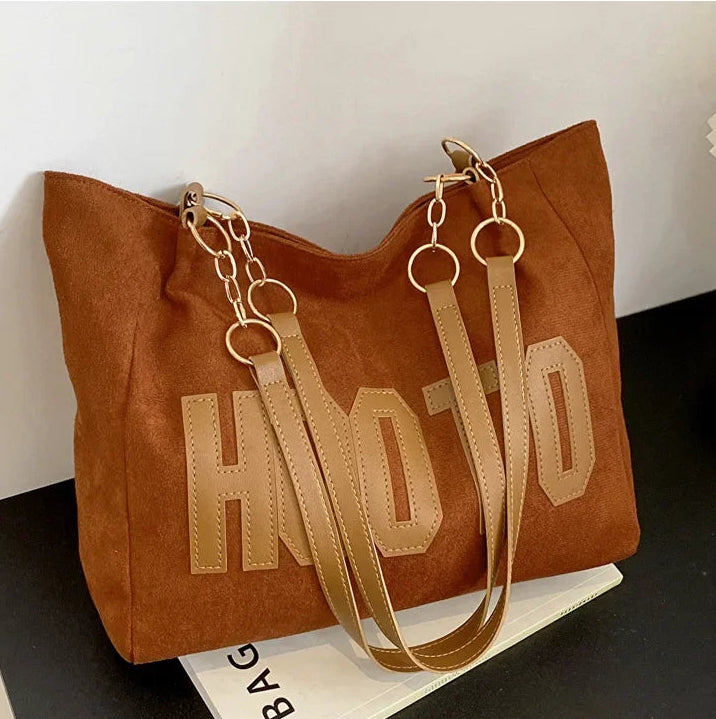 Letters Tote Canvas Campus Handbag Bolsa