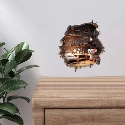 Mouse Magic Hole Wall Decal Sticker