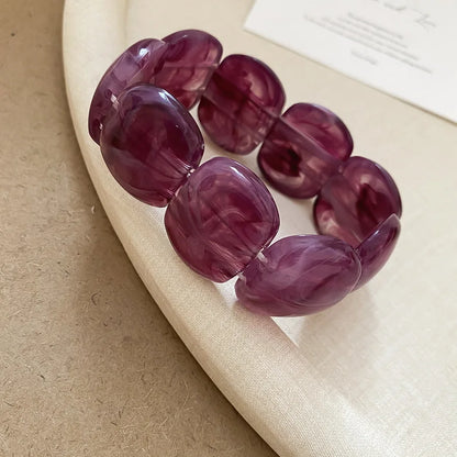 Acrylic Irregular Square Round Beaded Bracelet
