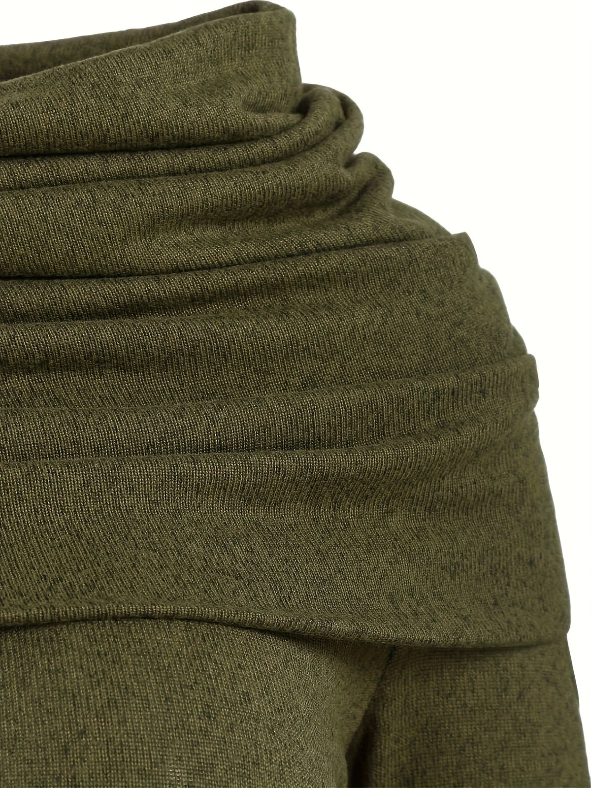 Temperament Commuter Pile Collar Solid Color Knitted Dress