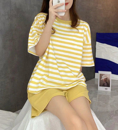 Extra Large Size Striped Student Lingerie Pyjamas Set