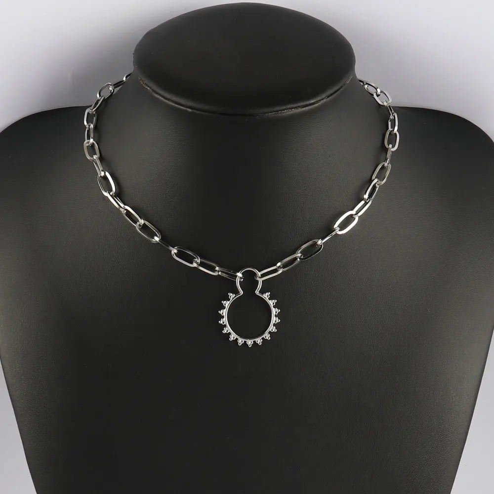 316L Stainless Steel Choker Heart Clavicle Chain Necklaces