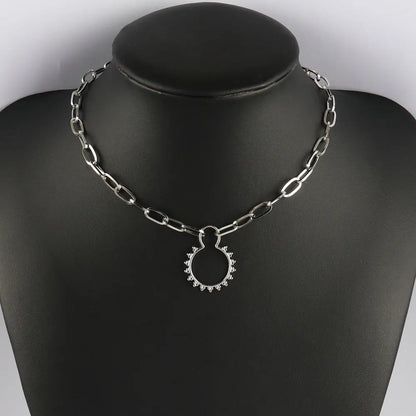 316L Stainless Steel Choker Heart Clavicle Chain Necklaces