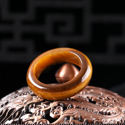 1 Pc Natural Stone Jade Crystal Agate Obsidian Fengshui Lucky Rings