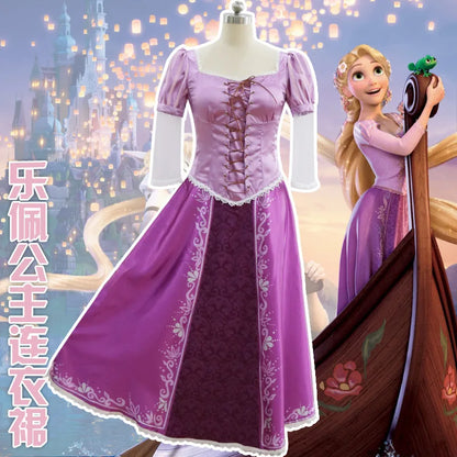 Tangled Rapunzel Long Hair Princess Cosplay Costume