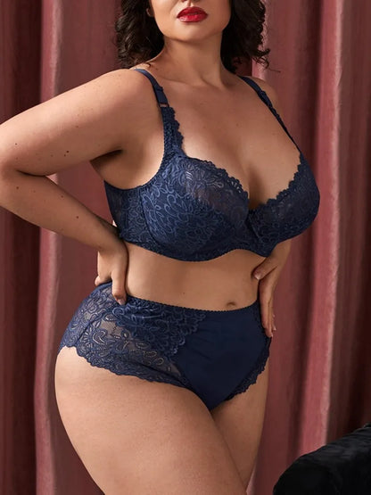 Thin Underwire Lingerie Plus Size Set
