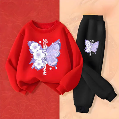 Spring Long Sleeved Top Long Pants Two Piece Sets