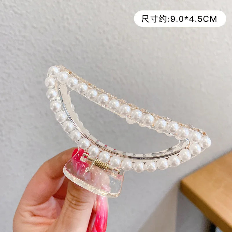 Simulated Pearl Hair Claws Hair Clips
